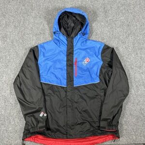 DOMINOS Pizza Gear Jacket Windbreaker Mesh Line Men's XL Blue Black Nylon #2012